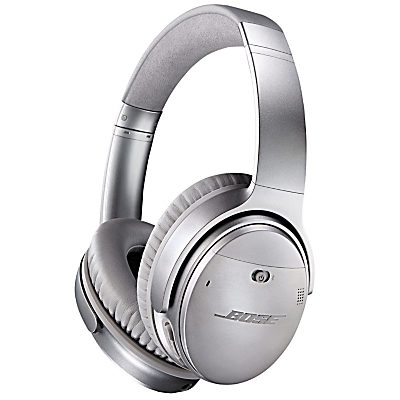 Bose® QuietComfort® Noise Cancelling® QC35 Over-Ear Wireless Bluetooth NFC Headphones With Mic/Remote Silver Bose® QuietComfort® Noise Cancelling® QC35 Over-Ear Wireless Bluetooth NFC Headphones With Mic/Remote Silver